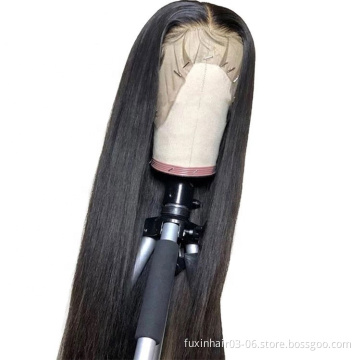 Vendor Hd Transparent Swiss Lace Front Wig Human Hair 360 Lace Frontal Wig Straight Glueless Brazilian 100% Virgin 10a Lace Wigs